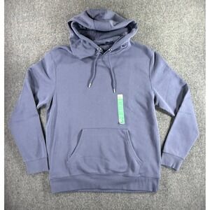 Primark Cares Mens 2XL Hoodie Blue Slate Recycled Polyester Pullover Sweatshirt